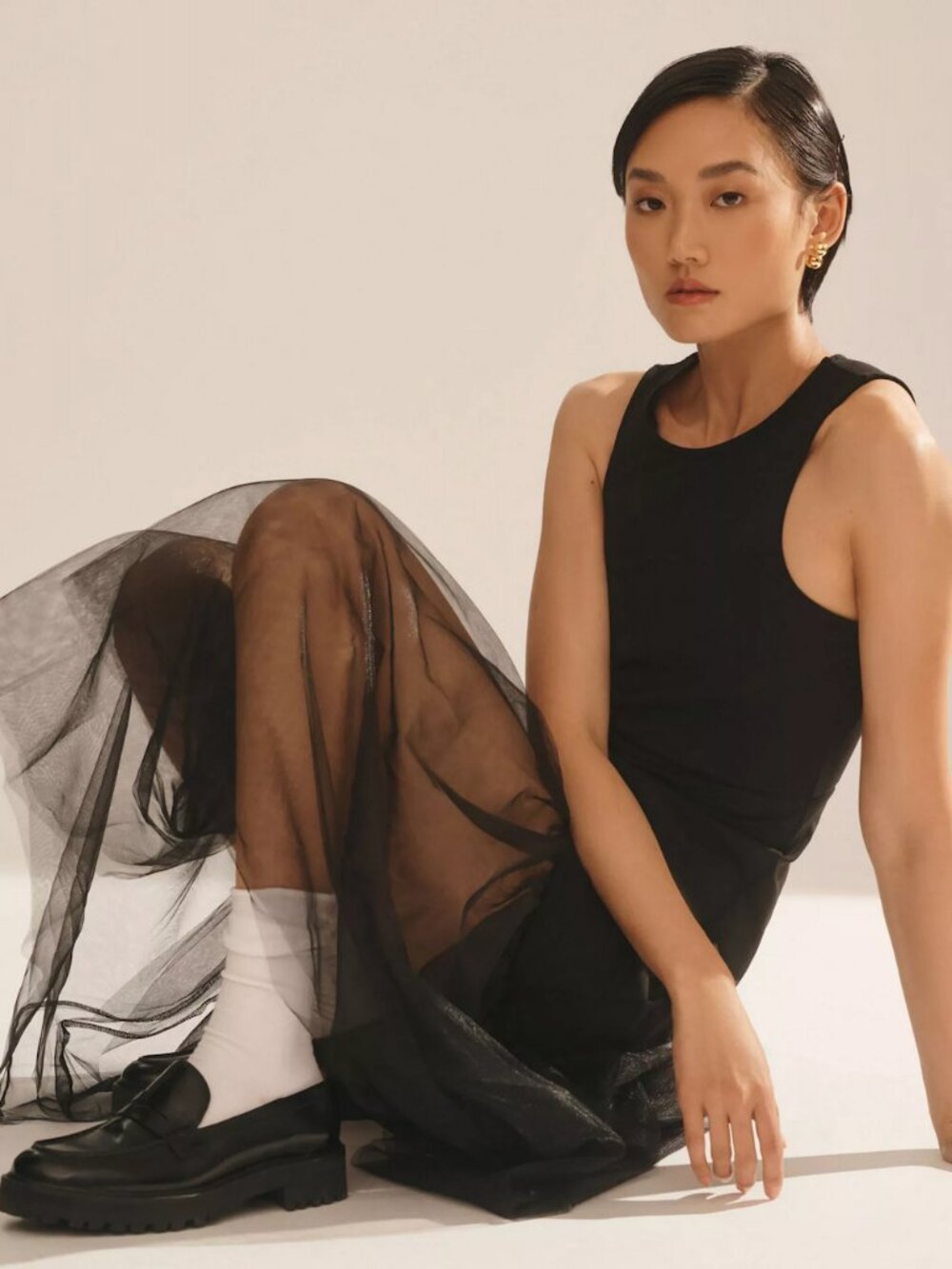 Maeve Tulle-Hem Tank Dress